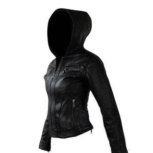 Jan Hilmer Black Leather Jacket with Hood